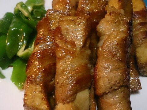 厚揚げの豚肉巻き～甘辛ダレで